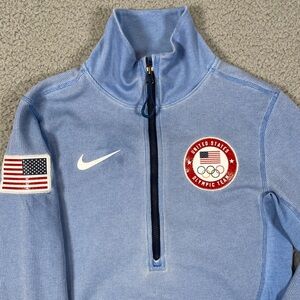 Nike ACG Team USA Olympics Dri-FIT ADV Training Top Womens Small Blue Half Zip